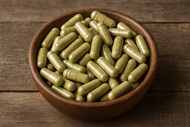 Bowl of Kratom Capsules
