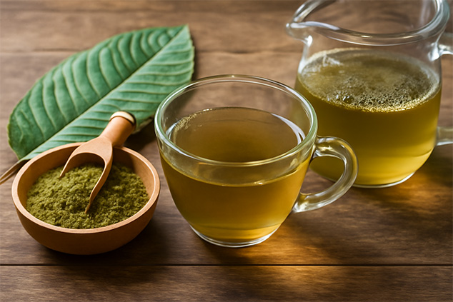 Cup of Kratom Tea and Lead Powder