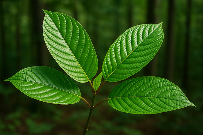 Kratom Leaves in Forest